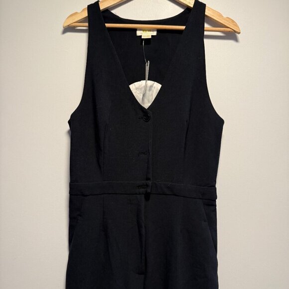 Anthropologie Maeve Jumpsuit Black 10 Tall NWT - Picture 5 of 10